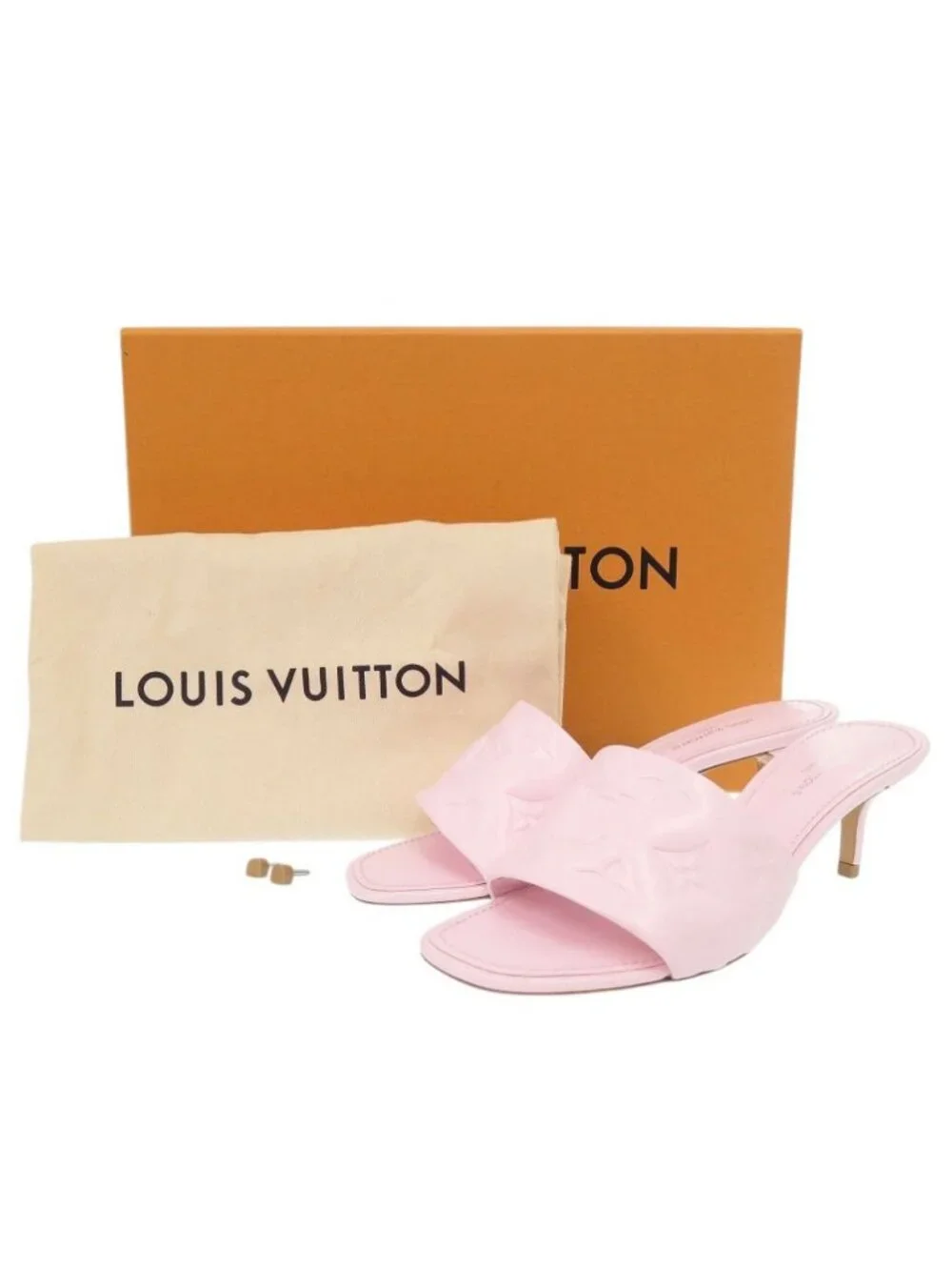 Louis Vuitton Revival Line Monogram Leather Pink Mules
